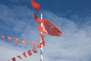 Manx Flags on Peel Promenade